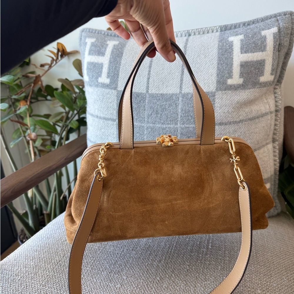 Tory Burch Brown Suede Shoulder Bag
